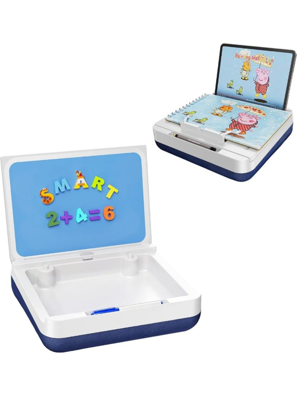 Kids Multifunctional Lap Desk with Storage & Cushion - Portable Mini Study Table
